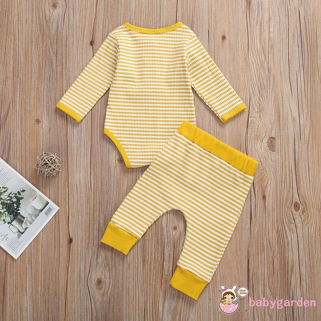 Set Áo Liền Quần &amp; Quần Dài Sọc Ngang Cho Bé Trai