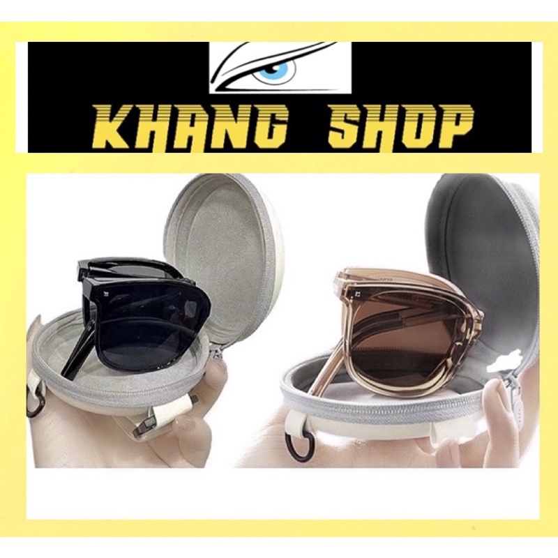 Kính mát dạng gập nam nữ thời trang form bầu, tròng chống tia UV , phong cách hàn quốc , kính bao gồm cả hộp