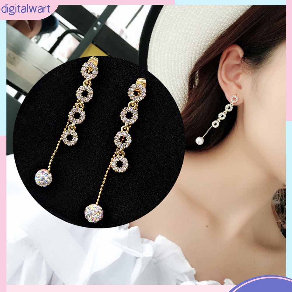 Hoa tai tua dài đính đá thời trang cho nữ