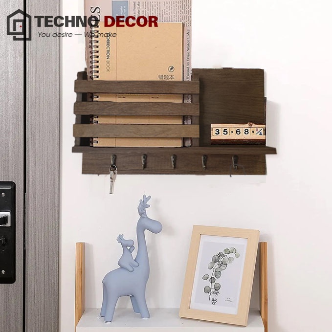 Kệ Gỗ Treo Tường Trang Trí Đa Năng Dễ Dàng Tháo Lắp Decor Phòng Khách Phòng Làm Việc TechnoDecor GS0029