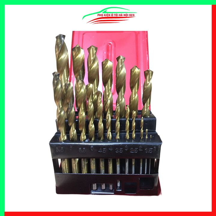 Bộ 19 mũi khoan vàng chuyên dùng khoan sắt thép inox