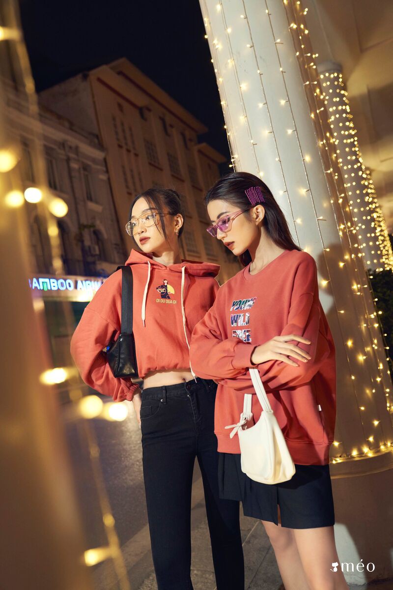 Áo Nỉ croptop dài tay có mũ Di Du Dua Di Méo Shop | BigBuy360 - bigbuy360.vn