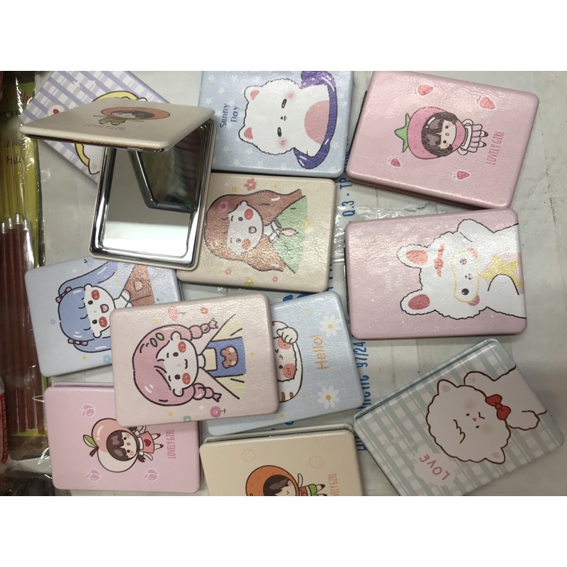 Gương 2 mặt mini  bỏ túi cute