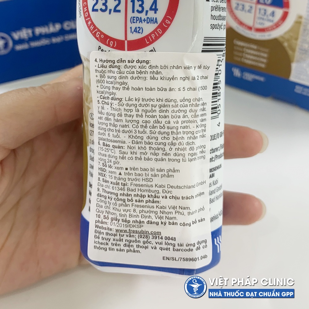 Sữa Supportan Drink Cappuchino cho người bệnh ung thư - Lốc 4 chai