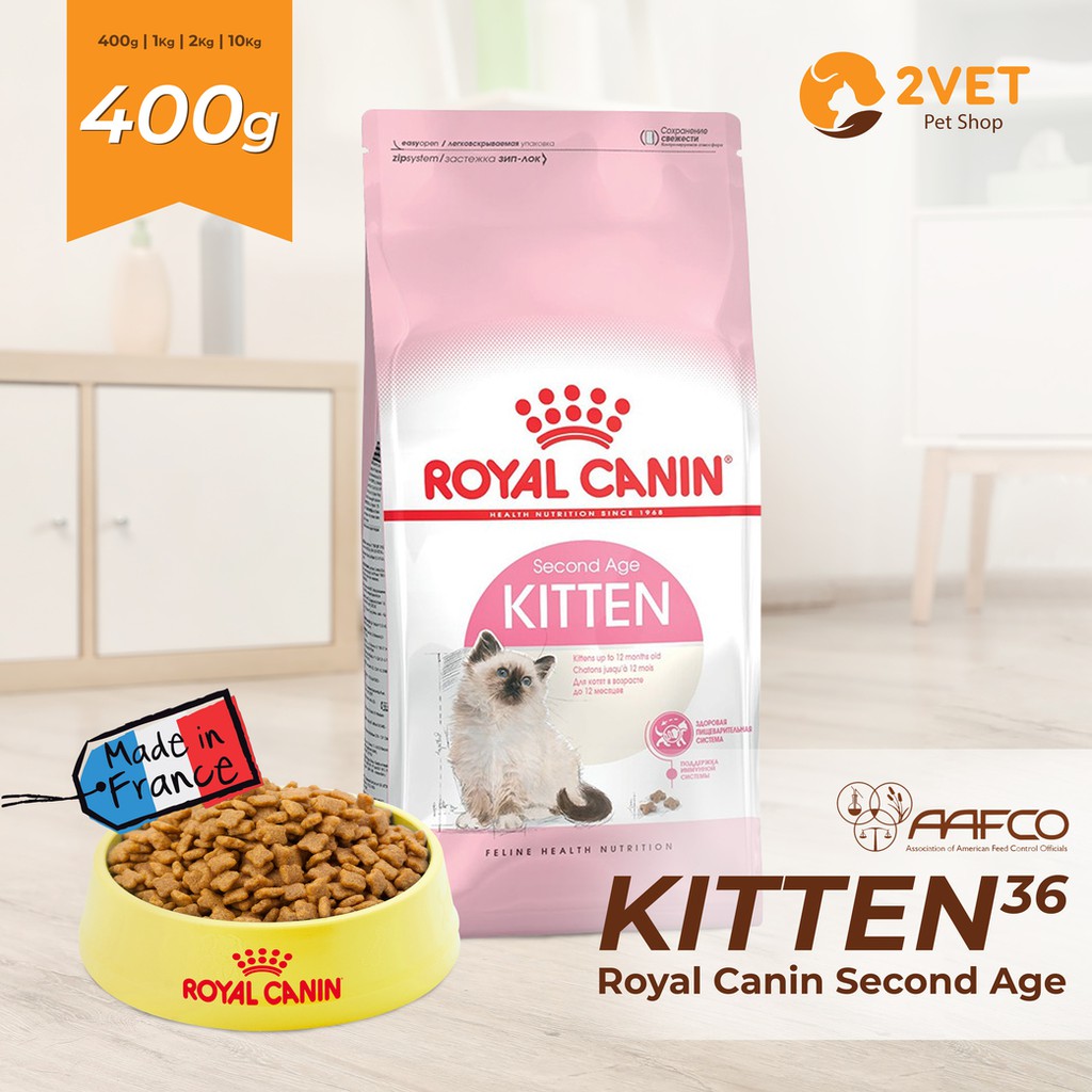 Đồ Ăn Khô Cho Mèo Con Royal Canin Kitten 36 - Thức Ăn Khô Dành Cho Mèo Từ 4 - 12 Tháng Tuổi - Gói 400G