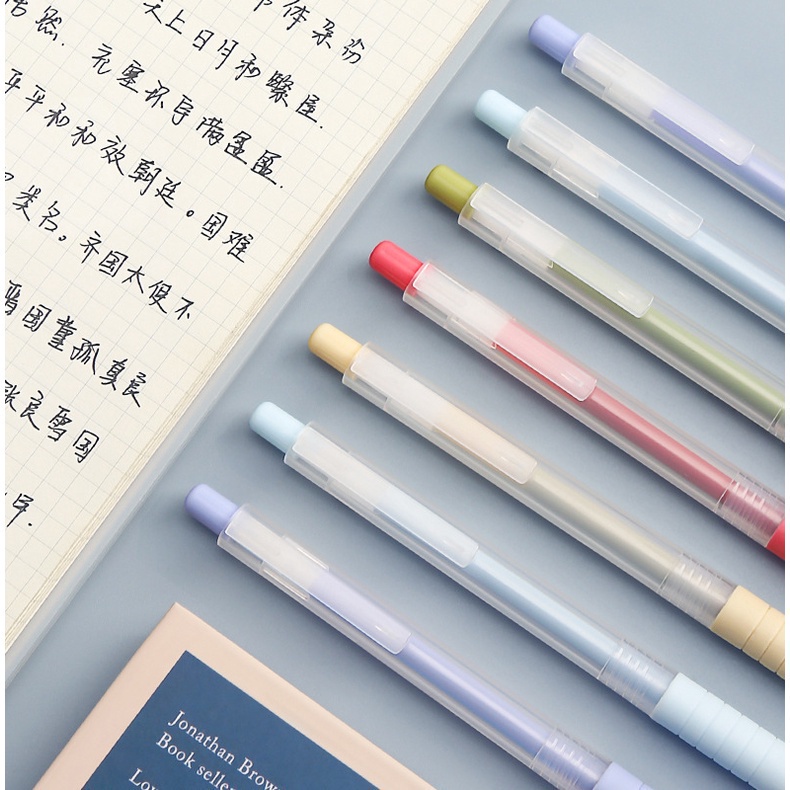 Bút bi mực đen nhiều màu sắc dễ thương ngòi 0.5mm