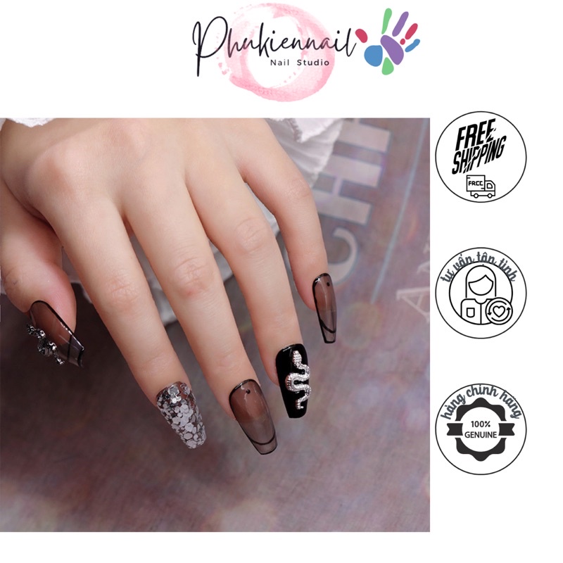 Charm hình con rắn xinh xắn trang trí nail