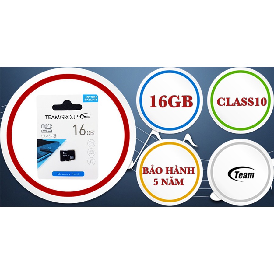 Thẻ nhớ MicroSD Team Class 10 16Gb tặng kèm Adapter