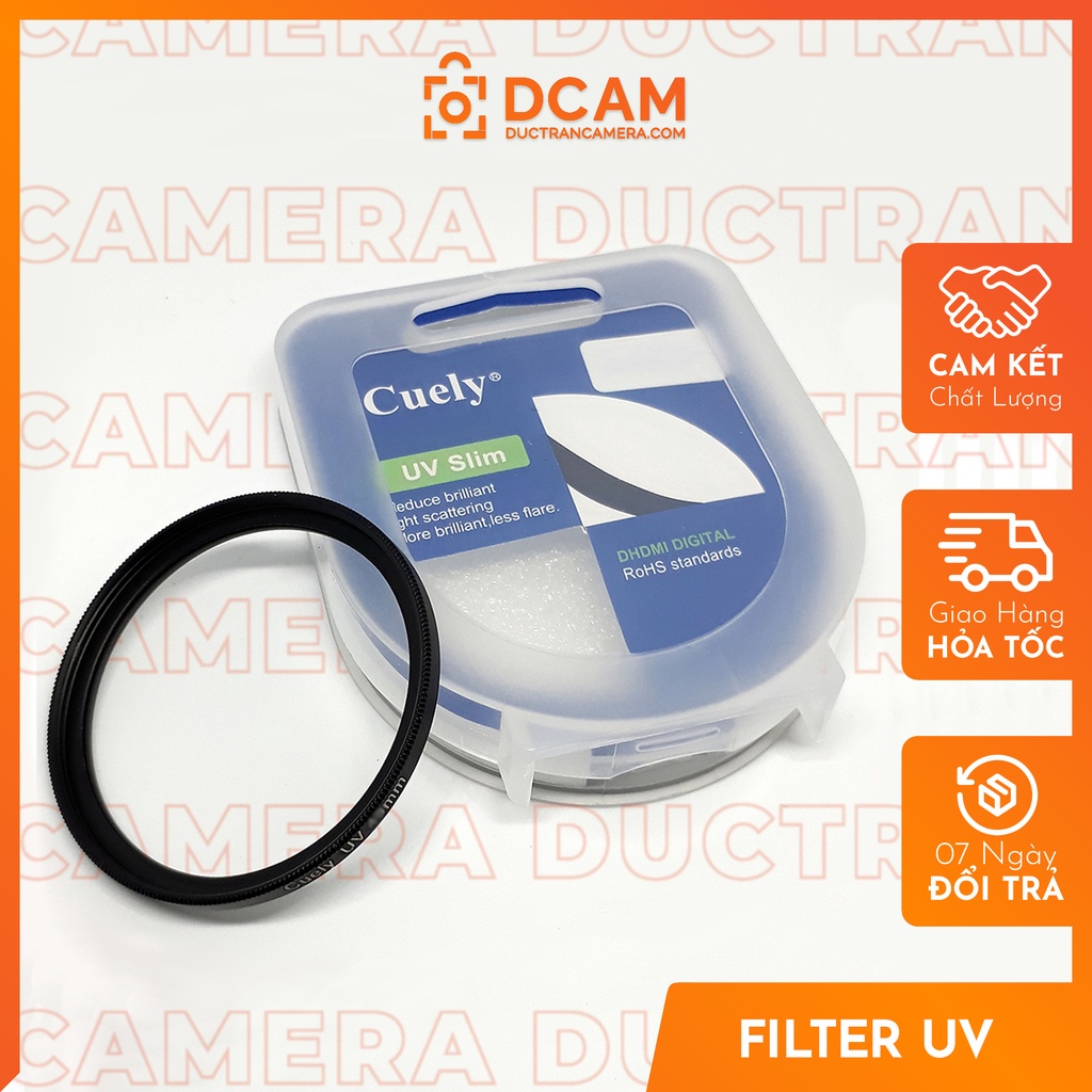 Filter kính lọc UV phi 37mm 40,5mm 43mm 46mm 49mm 52mm - Loại tốt, giữ nguyên chất lượng hình ảnh