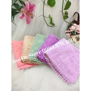 Khăn tắm lông cừu trơn 50x100cm họa tiết chìm ♥️ FREESHIP EXTRA ♥️ Thấm hút tốt, nhẹ nhàng.