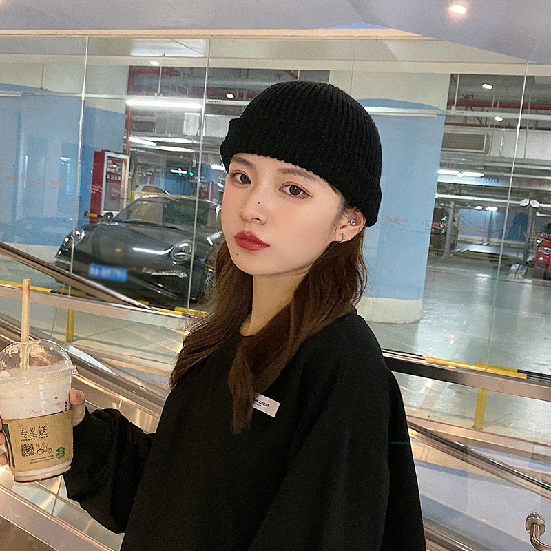 Mũ nón len Beanies nam nữ màu trơn mùa thu đông dáng tròn ngắn thời trang - Mã ML001 The Collar Box