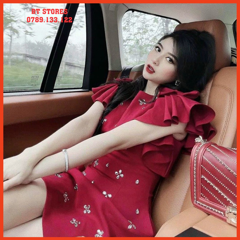 Đầm dự tiệc đính đá siêu sang trọng chất vải cát Nhật Willi(BT039)