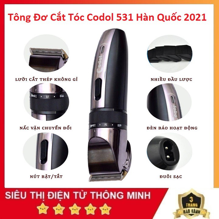 Tông Đơ Codol 531 Hàn Quốc, Và Bộ Kéo Cắt Tỉa Tóc - Tăng Đơ Cắt Tóc Gia Đình Và Cho Trẻ Em