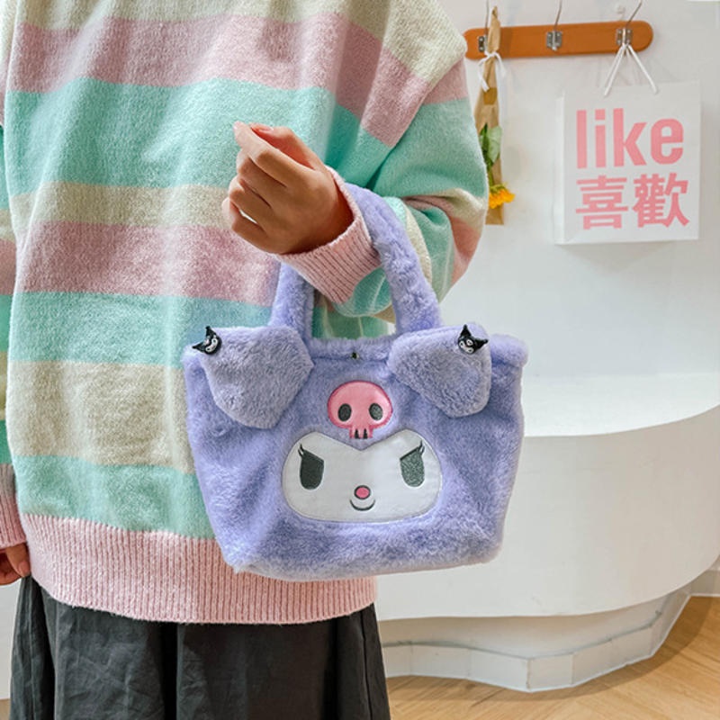 Cute Plush Tote Bag Handbag - Cartoon Small Satchel