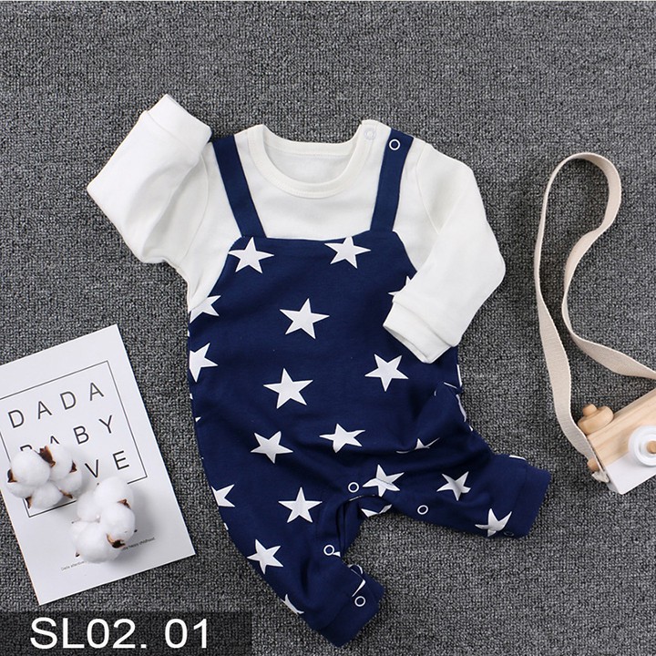 Body công tử Body dài tay Cotton cho bé trai bé gái Hàng Quảng châu xuất Nhật SL02