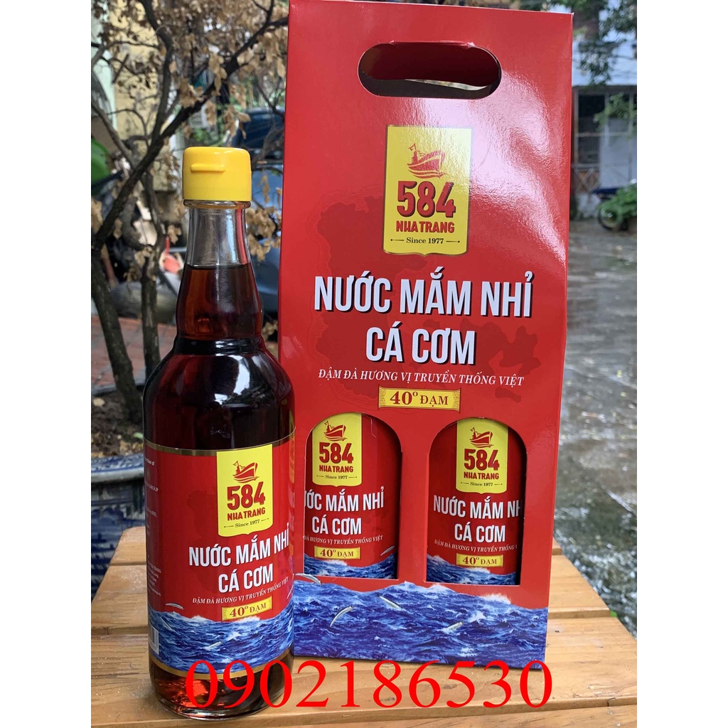 1 chai nước mắm 584 Nha Trang 40 độ đạm chai thủy tinh (chai 510ml) mẫu mã mới