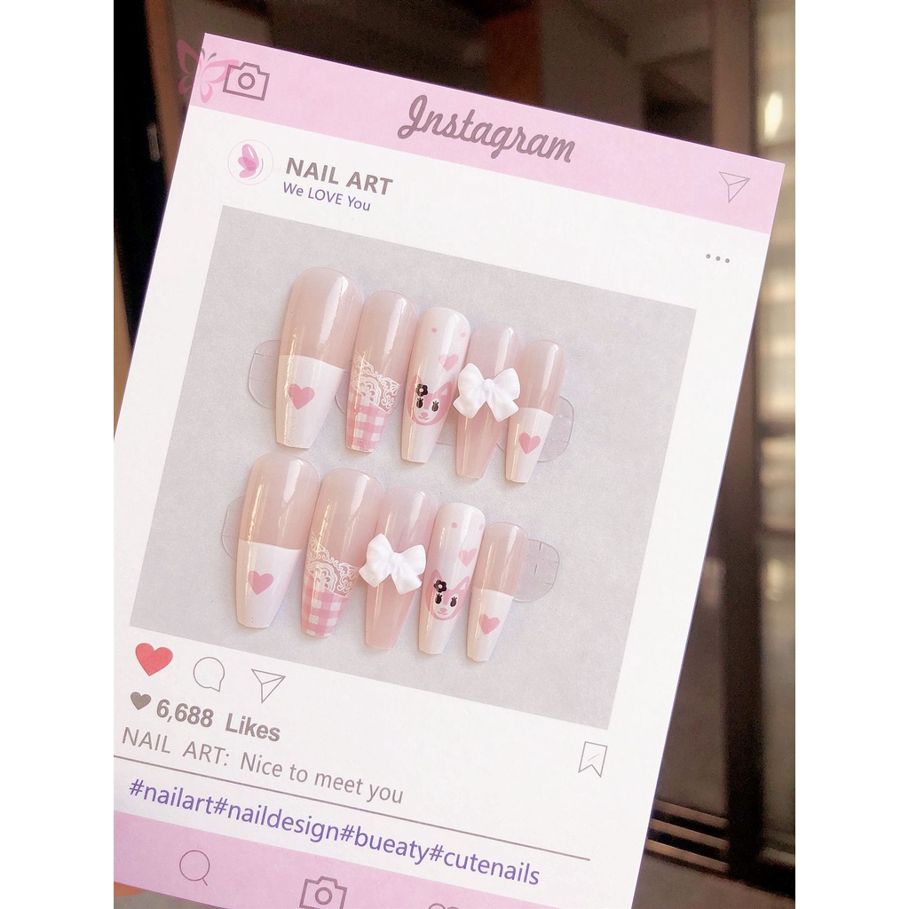 Set 24 Móng Tay Giả Trang Trí Thời Trang Cho Nữ