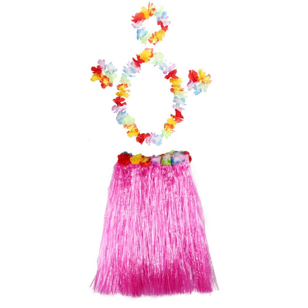 Bộ Vòng Hoa Và Chân Váy Tua Rua Phong Cách Hawaii Cho Bé