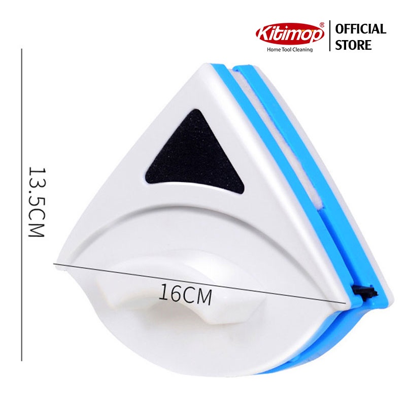 Bộ lau kính nam châm 2 mặt Kitimop-NC01 lau 1 lần sạch 2 mặt kính, nam châm hút mạnh, bảo hành 12 tháng, kèm 1 bộ sơ cua
