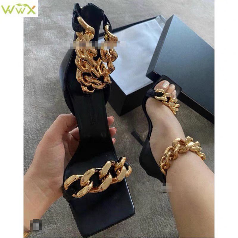 - Sandal cao gót quai xích bít gót khóa kéo xuất xịn Hàn Quốc BORA SHOP