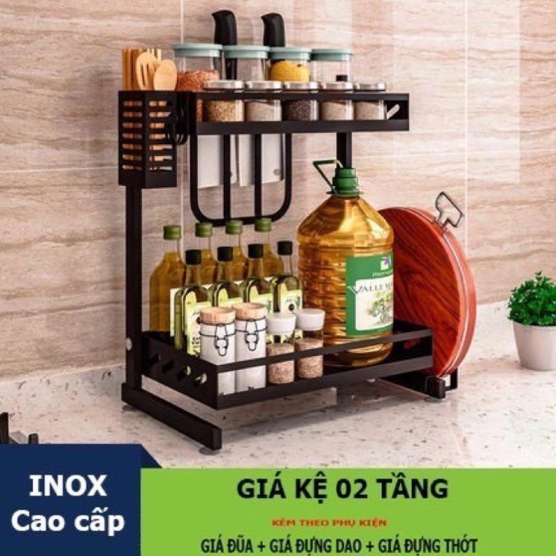 KỆ GIA VỊ ĐA NĂNG INOX 2 TẦNG