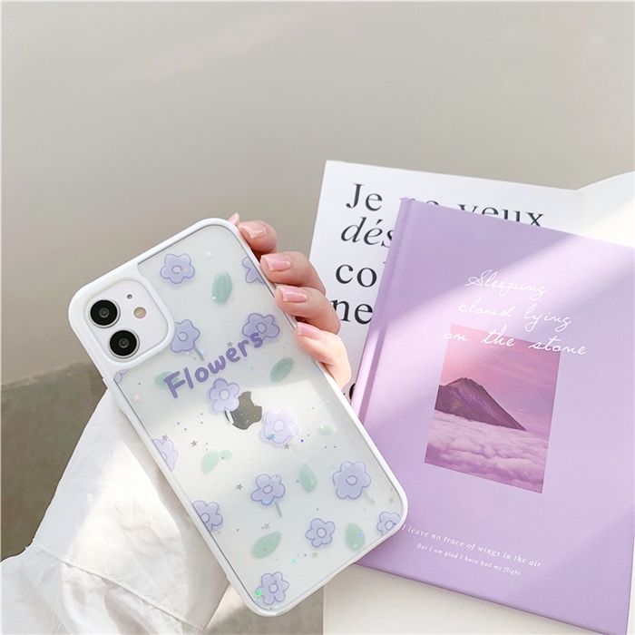 Ốp lưng iphone hoa tím kim tuyến 5/5s/6/6plus/6s/6splus/7/7plus/8/8plus/x/xr/xs/11/12/pro/max/plus/promax - Awifi S3-9 | BigBuy360 - bigbuy360.vn