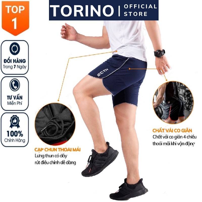 Quần short nam, quần đùi nam 𝐄𝐂𝐇𝐓 𝐇𝐀̀𝐍𝐆 𝐕𝐍𝐗𝐊 thể thao chạy bộ, tập gym chất thun lạnh co giãn 4 chiều
