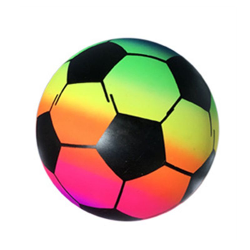 Bóng Cao Su Mềm Bơm Hơi Màu Cầu Vồng Dành Cho Trẻ Em