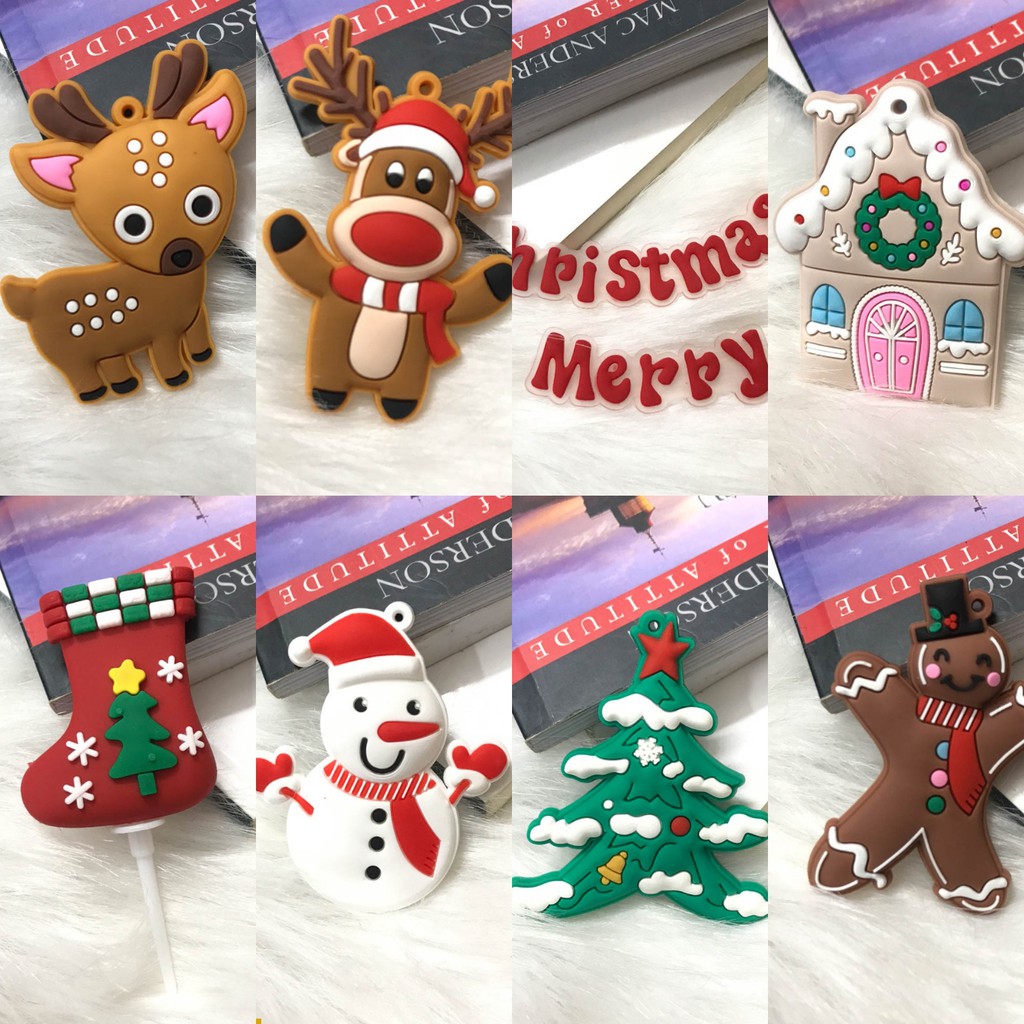 Topper que cắm trang trí bánh sinh nhật Noel Giáng Sinh