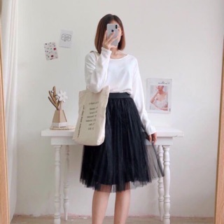 Chân váy lưới trơn (ảnh thật)