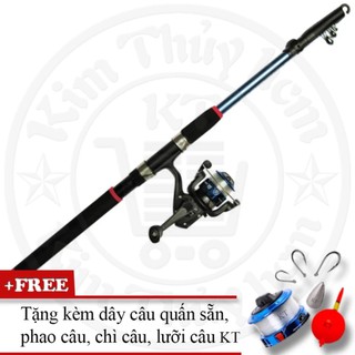 cần câu máy 2m4+tặng cước câu,phao,lưỡi,chì