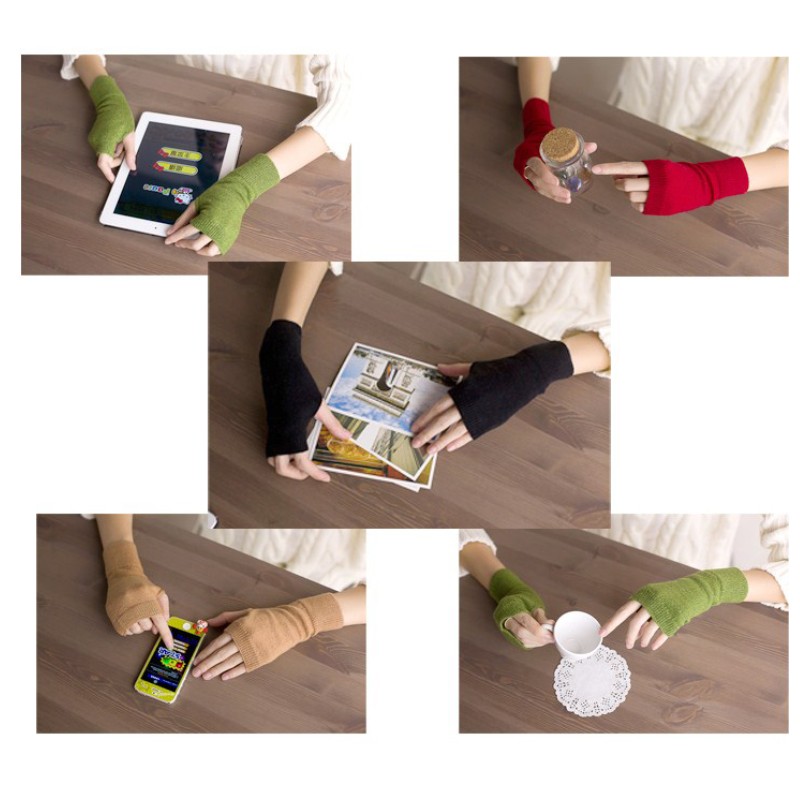 Găng tay hở ngón giữ ấm hiệu quả phong cách thể thao thời trang cho nam nữ