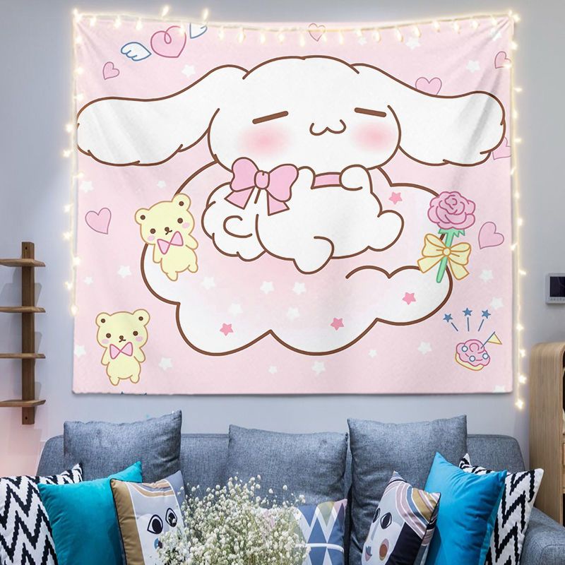 Thảm Vải Treo Tường Trang Trí In Hoạt Hình Kuromi Melody Dễ Thương