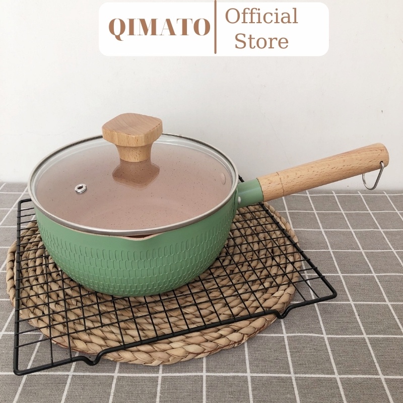 Chảo chống dính đáy Sâu kiểu dáng nhật bản dùng cho bếp từ và bếp gas không kèm nắp QIMATO 5666325255