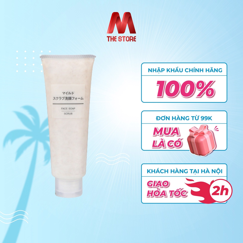 Sữa rửa mặt tẩy tế bào chết Muji Face Soap Scrub 100g