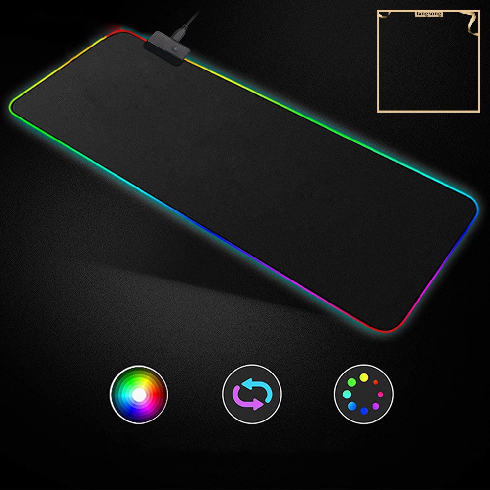 <FreeShip> Thảm Lót Chuột chơi Game có đèn Led RGB LANGTU G01 chính hãng kèm nút ấn đổi 7 màu_Thảm rộng_mềm mại_bám dính