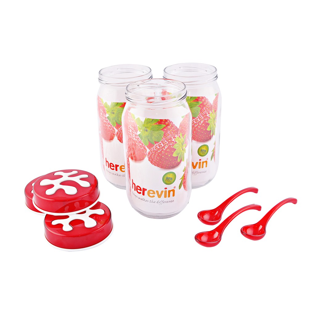 Hũ thủy tinh Herevin tròn trơn nắp Décor 1L - 135377 (Nhiều màu) | BigBuy360 - bigbuy360.vn
