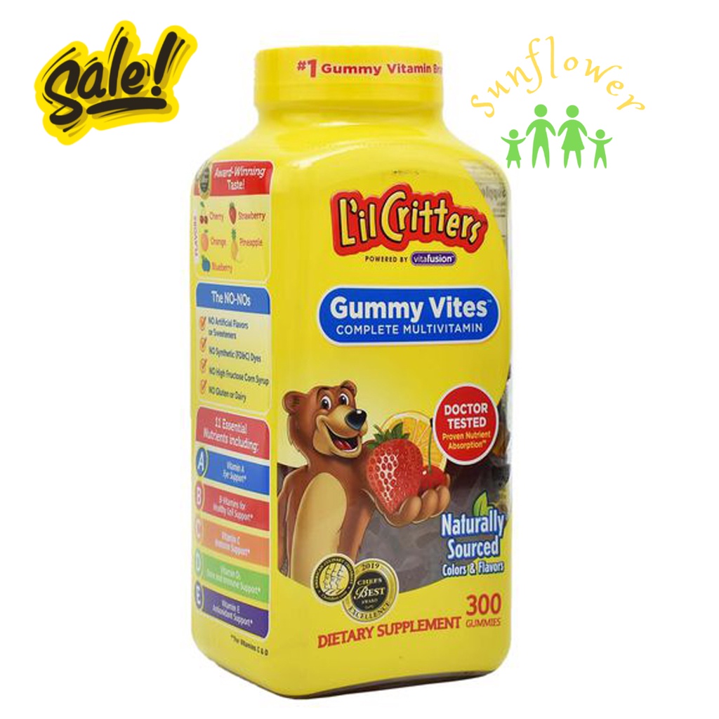 Kẹo Gum Dẻo Bổ Sung Vitamin Gấu Lil'Critter Gummy Vites Multivitamin Complete Cho Trẻ Từ 2 Tuổi 300 Viên của Mỹ