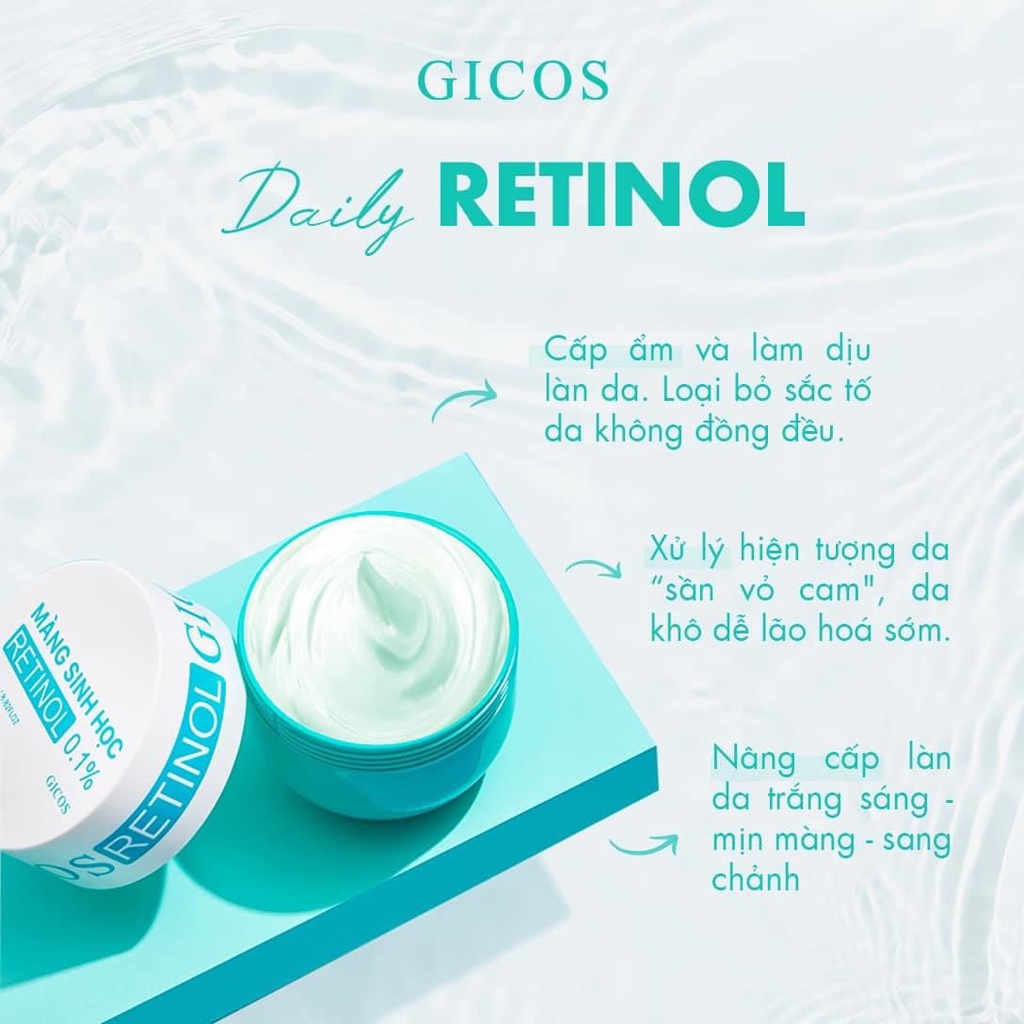 Màng sinh học Retinol 0.1% Gicos 250g Mit Beauty dưỡng da mịn màng căng bóng