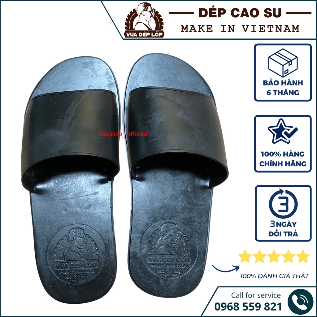 Dép cao su 1 quai ngang lốp máy bay thương hiệu deplop_official 3 màu trẻ trung cá tính khắc chữ theo yêu cầu
