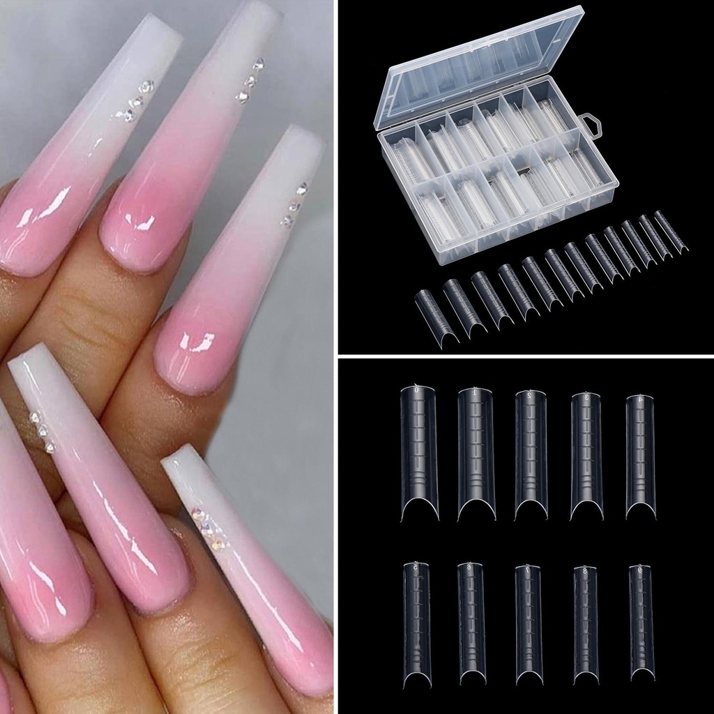 ROSE Khuôn Nối Dài Móng Tay Bằng Acrylic Cong Chuyên Dụng Cho Salon