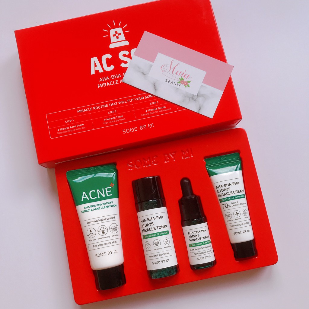 [Bản Đặc Biệt] Set 4 Sản Phẩm Cấp Cứu Dành Cho Da Mụn Some By Mi AHA-BHA-PHA 30 Days Miracle AC SOS Kit