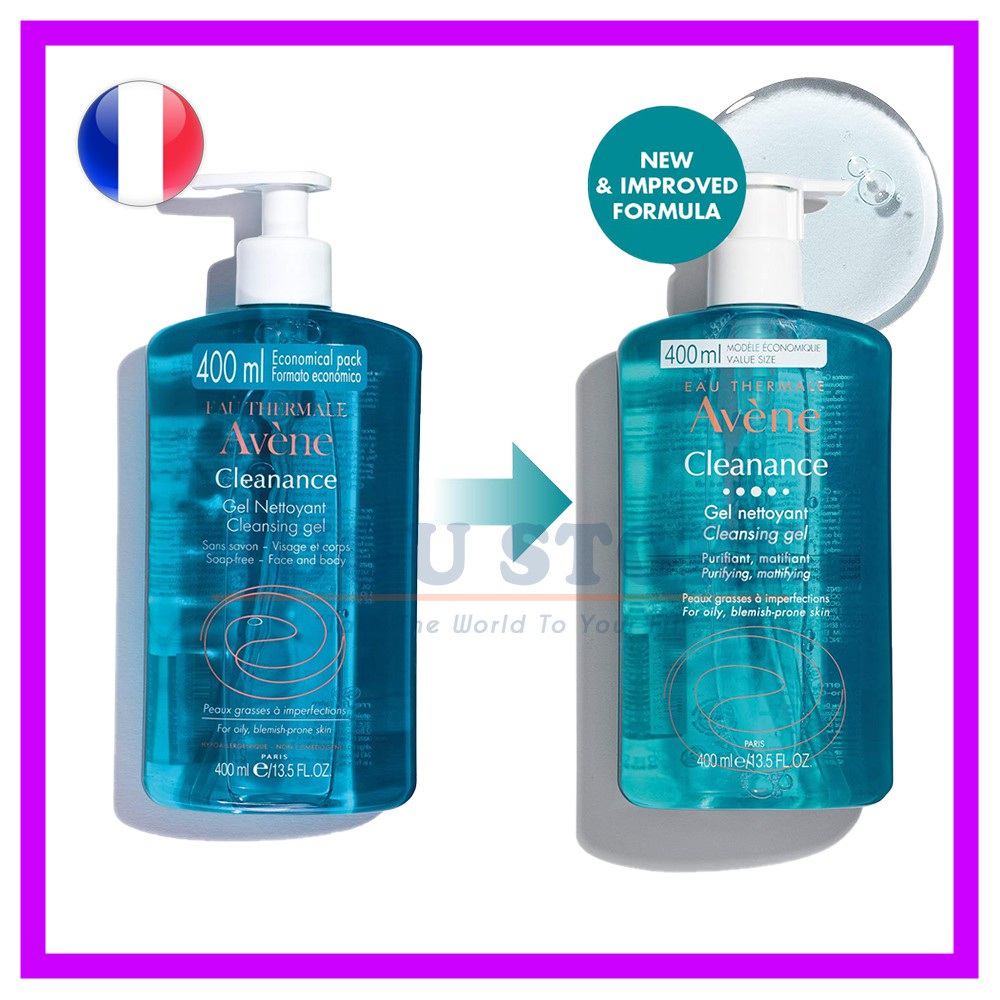 Sữa rửa mặt Avene Cleanance Cleansing Gel 400ML - dành cho da dầu mụn, nhạy cảm