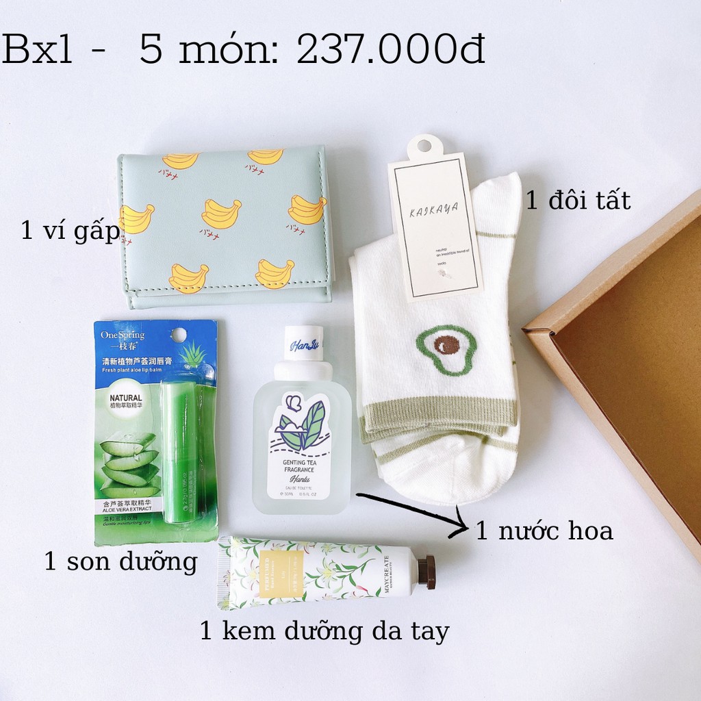 Set quà tặng TONE XANH, 1 box gồm 4-9 món quà dễ thương