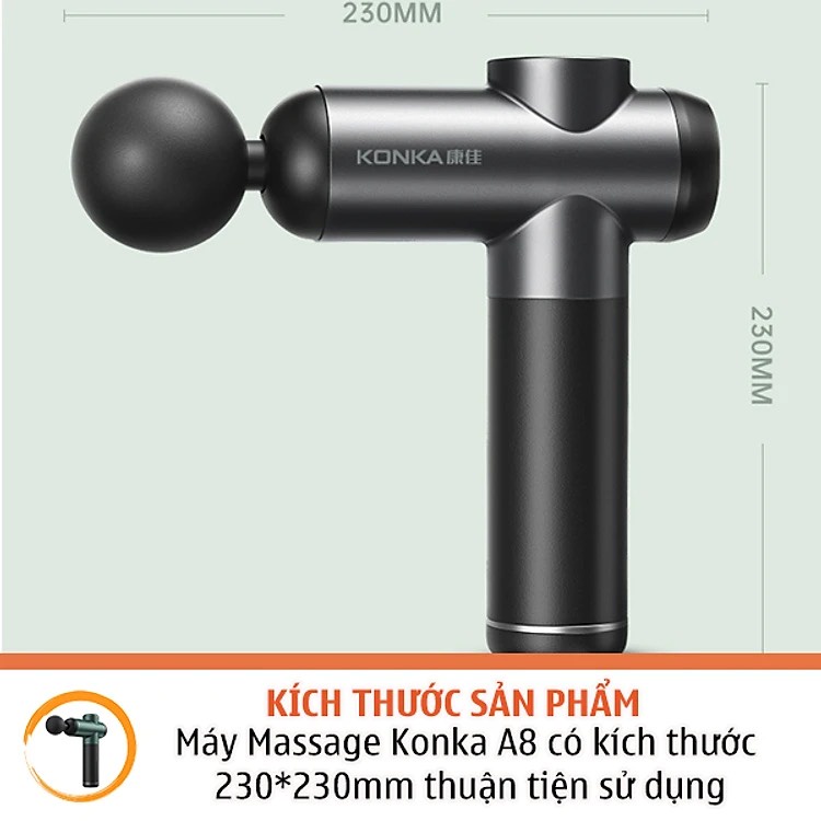 Máy Massage Cầm Tay Konka A8, Mát Xa Đa Năng 99 Cấp Độ , Tặng Kèm Túi Đựng Cao Cấp