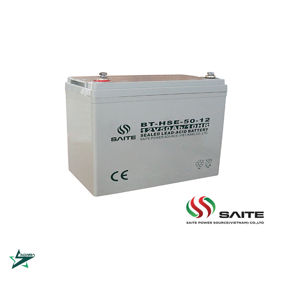 Ắc quy SAITE BT-HSE-50-12 12V 50AH , ắc quy chính hãng