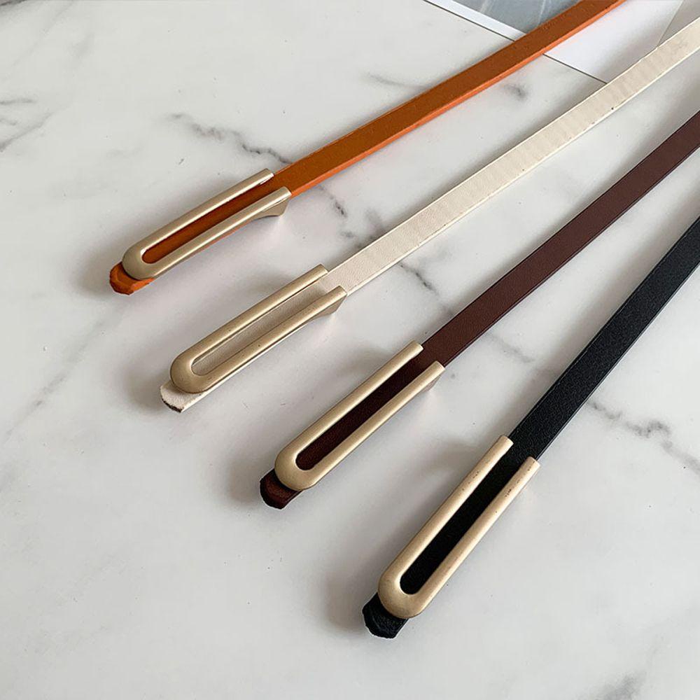 Thắt Lưng Da Màu Trơn Khóa Vuông Đơn Giản Thời Trang Cho Nữ