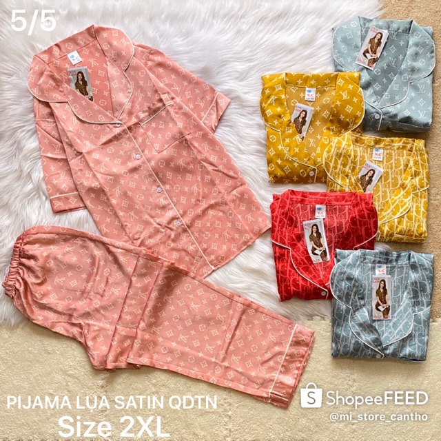 BIG SIZE 2XL 🐳 Bộ Pijama LỤA SATIN tay dài-tay ngắn CAO CẤP, túi quần sâu | BigBuy360 - bigbuy360.vn