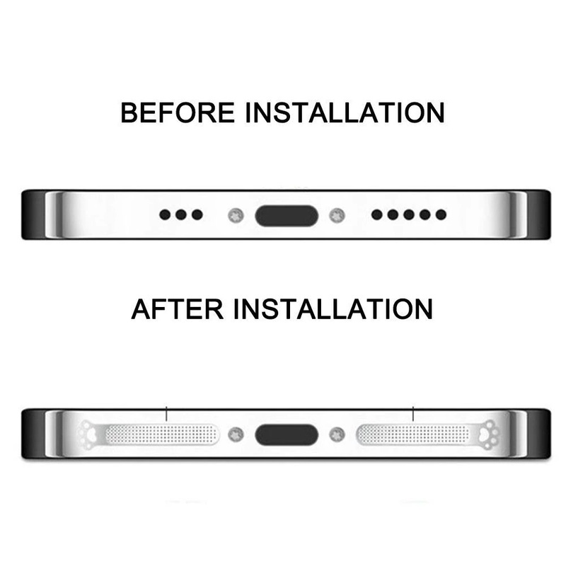 Bộ 8 Miếng Dán Kim Loại Mỏng Chống Bụi Tự Dính Hình Dấu Chân Mèo Cho iPhone 12 / 13 Series (Không Bao Gồm 13)