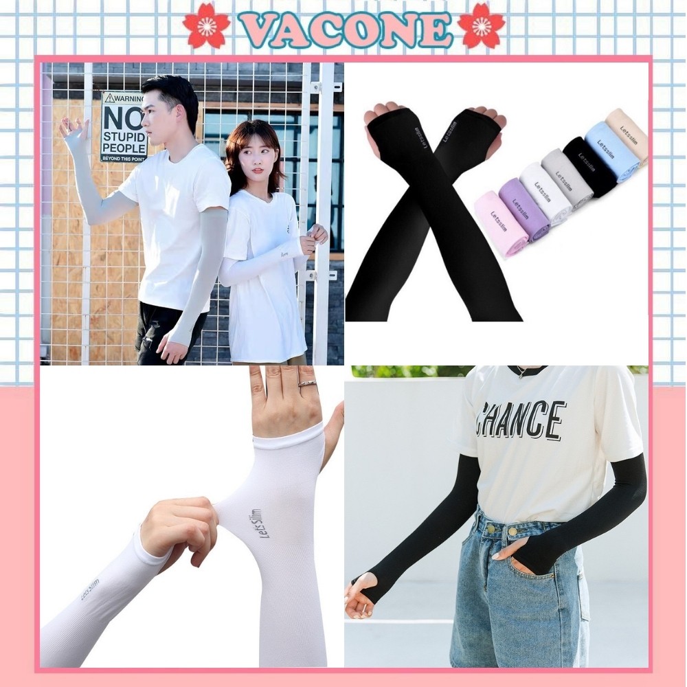 Găng tay chống nắng Vacone ống tay chống nắng nam nữ Let'slim thể thao GT02